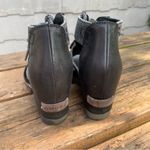 Sorel  Womens Joanie Sandal‎ Black Dark Leather Strappy Lace Up Wedge Heel Shoe 7 Photo 3