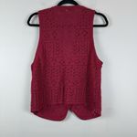 Vintage Ivy Club Womens Sweater Vest Sz M Pink Button Front Crochet Cottagecore Size M Photo 4
