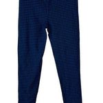 ZARA  Small Pants Buffalo Check High-Rise Stretch Flat Front Zip-Fly Blue Black Photo 0
