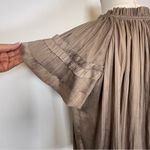 Evereve New! ‘Lydia’ Flutter Silky Satin Blouse In Taupe Women’s Size Medium Photo 6