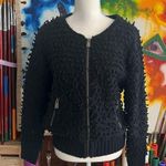ANINE BING Black Knit Pulled Bomber Style Jacket Coat Size XS Photo 0