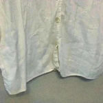 Victoria Jones white linen button down sz 2x lightweight casual floral *flaw Photo 5