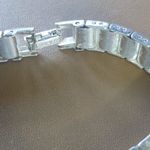 Vintage Napier Silver Tone Link Style Design Bracelet Classic MCM Stamped Frost Photo 5