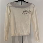 Armani Exchange Beige cream with glitter thread Knit Sweater two tone neckline Photo 0