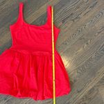 Mango Bubble Hem Tank Cotton Red Mini Dress size Small / 2 NWOT Photo 5