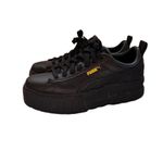 Puma Mayze Platform Sneakers Black Classic Wedge Low Boot Leather Logo Size 9 Photo 4