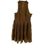 Free People  Verushka Dress Floral Lace Mini Fit & Flare High Neck Golden Honey 8 Photo 2
