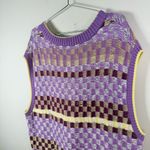 Urban Outfitters  Retro Checker Knit Sweater Vest Multicolor Photo 3