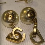 Christian Dior DIOR TRIBALES EARRINGS Gold-Finish Metal and White Resin Pearls Photo 9