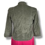 Telluride Clothing Co Womens Corduroy Short Jacket Ruffle Accent Button Close L Green Size L Photo 2