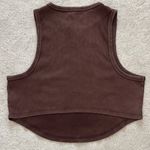 Aerie Brown Ribbed Curve Hem Tank Top Photo 3