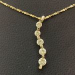 Sterling Silver Vintage Signed 925 Journey Clear Cubic Zirconia CZ Drop Pendant Photo 11