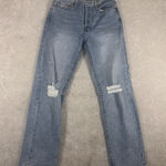 Levi's Wedgie Straight Jeans Women Size 28 Blue Button Fly High Rise Stretch Photo 0