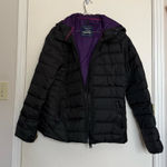 American Eagle  Outfitters Black and deep purple lining with hood jacket Photo 0