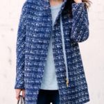 J. Crew Blue & White Tweed City Coat | Size 4 Photo 1