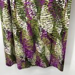 Nina Leonard Lennie For  Maxi Dress Beaded Palm Leaf Green Purple Beachy Size L Photo 3