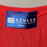 Womens Red Scoop Neck Tank Top Rayon Azules Brand Made in the USA Sz Medium Photo 2