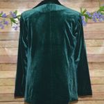Cato Womens Holiday Green Velvet One Button Blazer Size S Pockets Christmas Photo 5