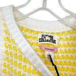 Future Collective Alani Noelle Yellow White Crochet Pullover Sweater Vest Size L Photo 3
