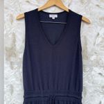 Evereve Elastic Waistband Drawstring Navy Blue Midi Dress size medium Photo 4