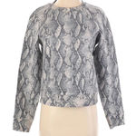 Paige Daytona Snakeskin Print Crewneck Raglan Pullover Sweatshirt Size XS Photo 4