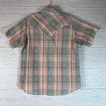 Wrangler Women's Essential Short Sleeve Plaid Western Snap Top size L fitted Photo 1
