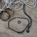 Vintage Black Beaded Necklace hematite stones matches other vintage items Photo 5