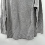 J. McLaughlin Cotton Cashmere Blend Gray Ribbed 3/4 Sleeve Pullover Sweater Sz S Photo 2