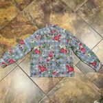 Jeuvre Floral Ruffle Plaid Mock Turtleneck Long Sleeve Blouse Medium Black Photo 4