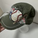 Leader Hat Baseball Cadet Green Rhinstone One Size Adjustable Bling Baseball Mom Photo 2