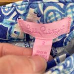 Lilly Pulitzer  Blue Elephant Print Slim Fit Chino Pants 2 Preppy Slacks Womens Photo 7