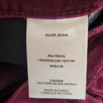 Co. Burgundy Skinny Pants Size 26 Silver Jeans Plum Burgundy Pants Photo 6