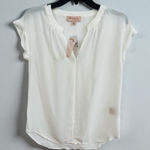 Philosophy Republic Clothing Size XS Ivory Cuffed Short Sleeve Blouse Shirt Photo 0