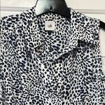 CAbi  Black and Blue Notched Collar Button Down Top Photo 1