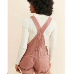 Free People  We The Free Ziggy Shortall Overalls Rose Pink Denim Cuffed Shorts Lg Photo 1