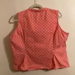 Heart of Haute Pinup Girl Coral Polka Dot Sleeveless Ella Blouse Pink Size 2X Photo 1