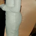 City Studios Shiny White Long Sleeve Dress Photo 3