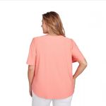 Plus Size Scoop/ V Neck Texture Solid Knit Top With Short Ruffle Sleeves Orange Photo 1