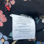 Madewell  Women's Black Floral Print Long Puff Sleeve V-neck Wrap Blouse Top Sz M Photo 3