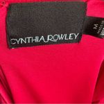 Cynthia Rowley  dark pink dress with leather detail and pleated skirt size medium Photo 5