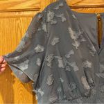 Baltic Born June Smocked Waist Floral Burnout Chiffon Midi Dress in Blue Size 3X Photo 12