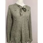 prAna  Shelby Women's Cable Knit Fringe Gray Wool Blend Poncho Sweater S Photo 2