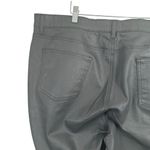 Eileen Fisher Waxed Coated Faux Leather Black Skinny Jeans High Rise Womens 20W Photo 6