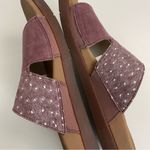 Spenco Sandals Dawn Slide Slip On Slipper Leather Comfort Travel Ostrich Purple Size 8.5 Photo 5