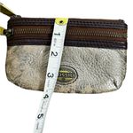 Fossil  coin purse Double Zip Gold Shimmer Brown‎ Leather CP Photo 5