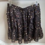 Ulla Johnson  Zea Skirt in Jet Floral Vine Metallic Mini Skirt‎ Ruffle Size 2 Photo 4
