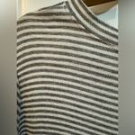Pink Lily  Gray and White Striped Soft V Neck Dress Photo 6