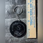 Handmade Initial S Monogram Engraved Black Acrylic Keychain Purse Charm New Photo 3