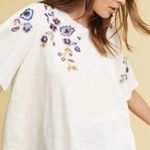 Anthropologie Akemi + Kim Embroidered Floral Bees Boho Flutter Sleeve Top Photo 1