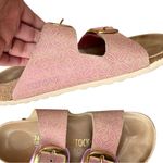 Birkenstock Pink Sandals with Gold Buckles Photo 4